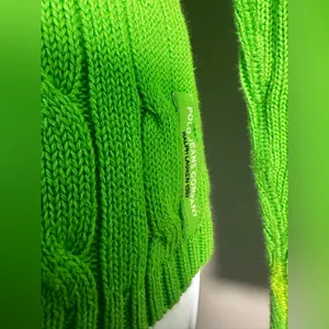 Vtg Polo Jeans Co. Ralph Lauren Women's L Cable‎ Knit Sweater Lime Green Japan thumbnail 2