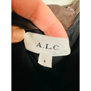 ALC Frank Brown Faux Leather Sleeveless Strapless Ruched Side Cutout Andie Dress 8 thumbnail 11