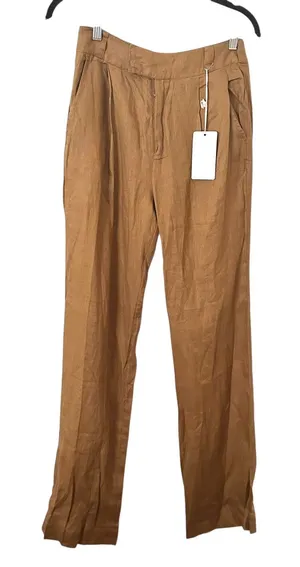 NEW NWT‎ STRAIT Voyage Wide Leg Linen Trouser Sugar Cane Small thumbnail 1