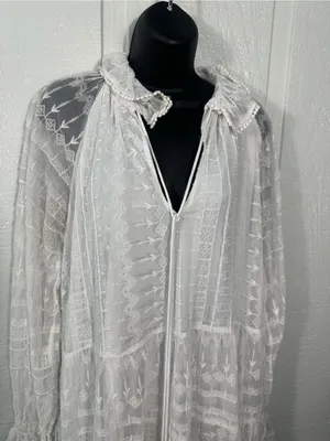 Zara White Lace Overlay Dress Size Small EUC thumbnail 5