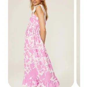 Peter Som Pink Midi Dress SIZE 2 Ruffle Cottage Cotton Vacation Sundress $400 thumbnail 2