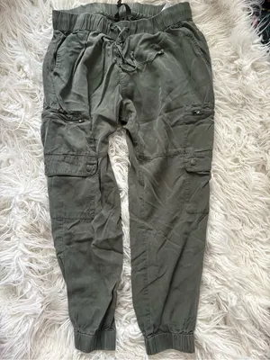 Banana Republic Petite M Olive Lyocell Cargo Jogger Pants thumbnail 2