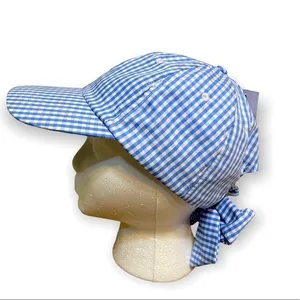 BP GINGHAM BOW CAP IN Baby BlueWHITE NWT NORDSTROM One Size thumbnail 2