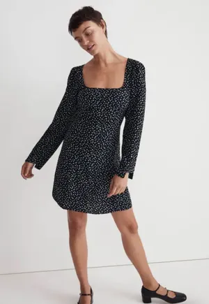 Madewell‎ NWT Mini Dress Square Neck Ditsy Floral Print Size 2 thumbnail 1