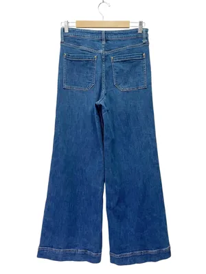 Maeve Anthropologie Jada Jeans Sz 28 Blue High Rise Wide Leg Trouser Flare Denim thumbnail 3