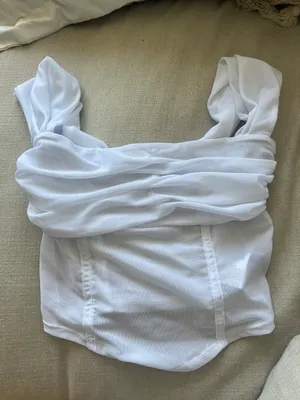 Off Shoulder Mesh Ruched Top thumbnail 6
