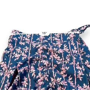 Free People Poolside Navy Blue & Pink Floral 3 Piece Set Sz‎ L thumbnail 15