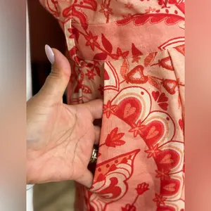 Farm Rio Jaipur Floral Paisley Linen Romper Size Medium thumbnail 9