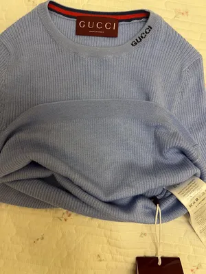 NWT Gucci Blue Wool & Silk Knit Short Sleeve Top Women Size S thumbnail 7