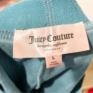 Juicy couture Large Blue Rhinestone‎ Velour Tracksuit Track Shorts Turquoise NEW thumbnail 4