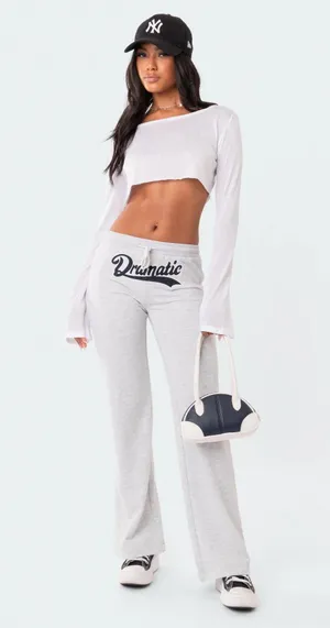 Edikted Raw Sheer Hem Crop Top Long Sleeve XS thumbnail 3