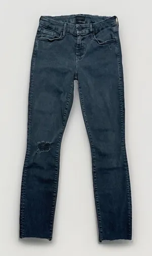 Mother Jeans The Looker Sz 24 Faded Black Wash‎ Not Guilty Mid Rise Fray Skinny thumbnail 1
