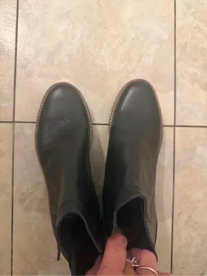 Dolce Vita Black Leather Chelsea Ankle Boots with Leopard Pull Tab thumbnail 3