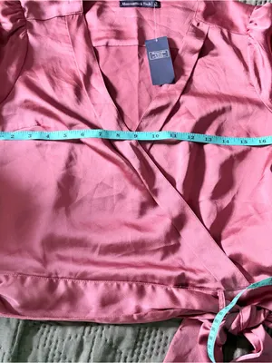Abercrombie & Fitch Dusty Rose Satin Wrap Blouse thumbnail 4