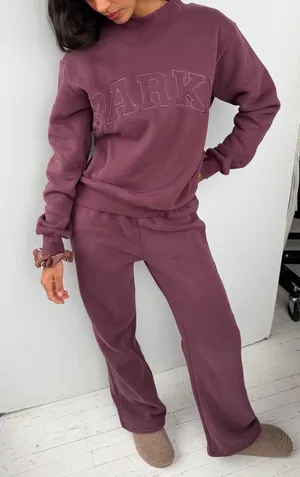 Tonal Eggplant Boxer Sweatpants thumbnail 1