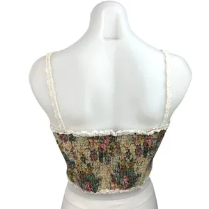 Finesse Victorian Antoinette Tapestry Floral Embroidered Corset Bustier Top Sz S thumbnail 6