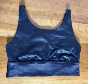 Aerie Offline By Aerie Womens Small Navy Shiny Spirts Bra Stretch Medium Support thumbnail 1