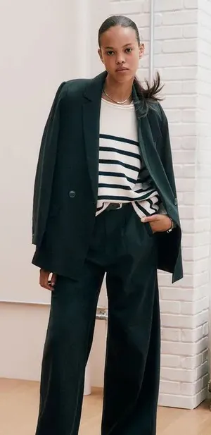 Madewell Caldwell Double-Breasted Blazer Black Small thumbnail 1