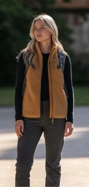 Indyeva Cordero Full Zip Sherpa‎ Vest Women's Size M Tan Gorpcore thumbnail 1