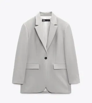 ZARA oversize blazer casual suit relaxed boyfriend mom suit jacket thumbnail 4