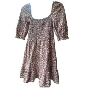 Miss Selfridge‎ Floral Smocked Mini Dress Pink Orange Square Neck US 6 18E19BPNK thumbnail 3