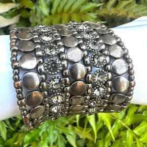 Wide rhinestone stretchy bracelet thumbnail 2