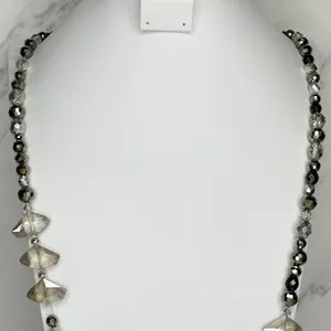 Chico's Metallic Beaded Long Statement Necklace ✨ thumbnail 6