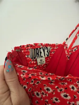 Audrey Red Floral Tie-Shoulder Midi Dress thumbnail 6