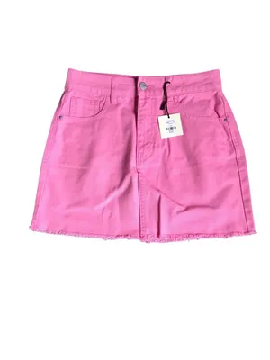 NWT Francesca’s Tgla Pink Denim Mini Skirt thumbnail 2