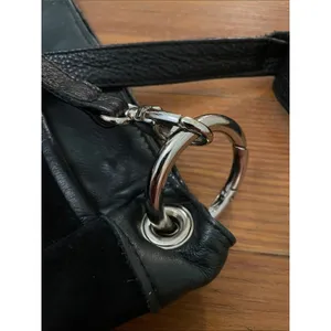 LAGGO Black Suede Leather Hobo Crossbody Bag Silver Grommet Hardware thumbnail 15
