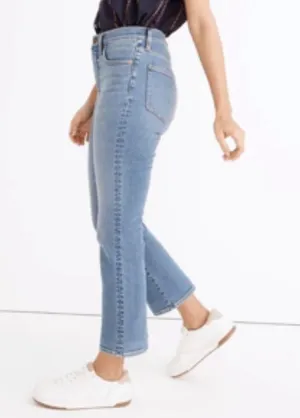 Madewell Cali Demi-Boot Jeans in Dorrance Wash Tencel Denim Size 32 thumbnail 1