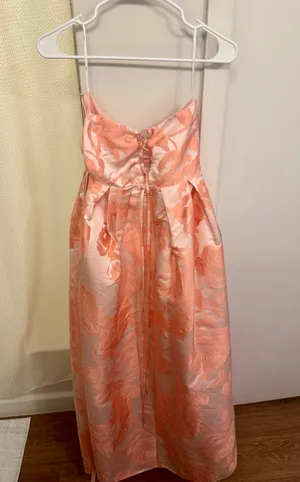 NWT Lulus Laurelin Blush Floral Jacquard Pleated Strapless Maxi Dress | Size S thumbnail 4