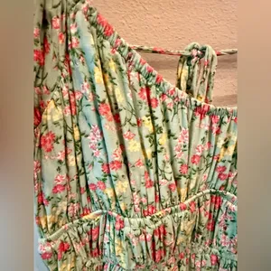 Altar’d State Green Floral Cutout Romper Lined XS NWOT thumbnail 11