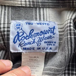 Rockmount Ranch Wear Women's Black & White Western Snap Front Shirt Size S thumbnail 5
