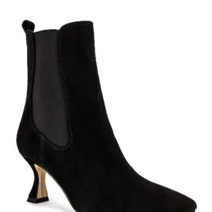 Sam Edelman NEW Lani Women Size 6 Black Suede Square Toe Kitten Heel Boot thumbnail 2