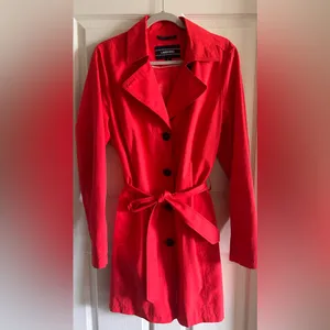 Lands’ End Crimson Dawn Harbour Cottage Trench Coat‎ Sz L Minimalist Boho-Chic thumbnail 7
