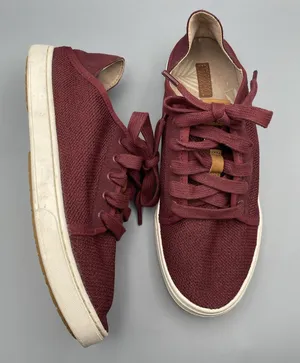 Olukai Shoes Women Size 7.5 Maroon Burgundy Knit Mesh Sneakers Coastal Pehuea Li thumbnail 1