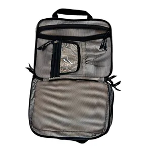 Thirty-One Makeup Organizer Toiletry Travel Bag Gray Poppy Hostess Excl Pockets thumbnail 3