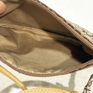 Coach Mini Signature C Mahogany Suede Leather Trim Purse Bag Wallet Wristlet thumbnail 3