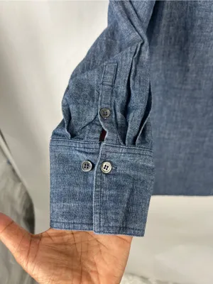 Theory Ulrika B Chambray Denim One Shoulder Dress Blue Size 10 thumbnail 4