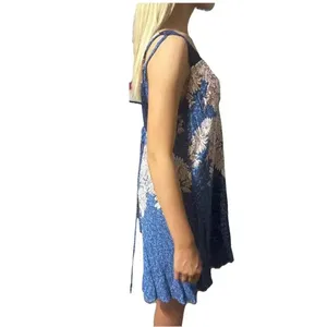 Free People Floral Printed Boho Hippie‎ Crochet Lace Top Gown Dress M thumbnail 6