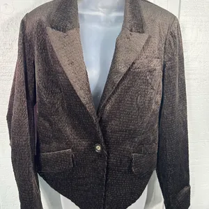 Democracy Brown Casual Women’s Long Sleeve Button Front Blazer Size Small NWT thumbnail 4