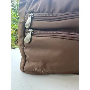 AmeriBag Zena Chocolate Brown Nylon Integrated Organizer Hobo Shoulder Bag thumbnail 3