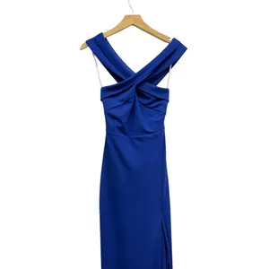 Lulus Head to Cocktail Hour Royal Blue Halter Neck Maxi Dress size S NWT thumbnail 4