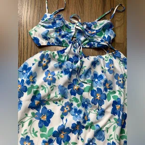 Princess Polly offshore mini dress 8 blue floral thumbnail 4