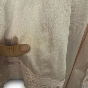 Vintage Avon Style Pink Satin Nylon Open Lace Trim Robe Midi Length Small Medium thumbnail 6