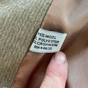 Vintage 80s Karen Peters Beige Wool Cashmere Peacoat USA L thumbnail 10