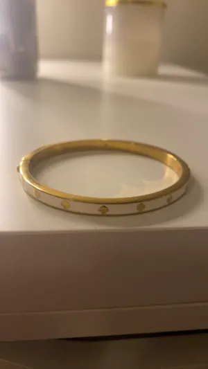 Kate Spade Bangle Bracelet Gold White Spot The Spade thumbnail 3