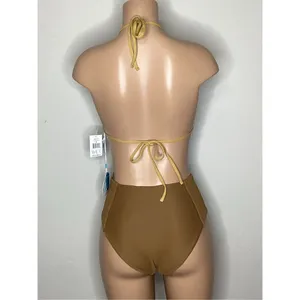 Anthropologie New. WET L.A. brown stripe bikini. Small. Retails $186 thumbnail 5