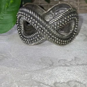 Infinity Heavy Spring Action Stainless Steel & Rhinestones Bracelet thumbnail 6
